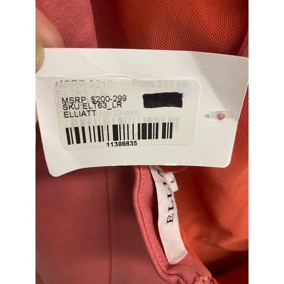 Elliatt Women's Size Large Strappy Halter Tie Midi Dress Pink Crepe Ruffle NWT - Picture 5 of 8